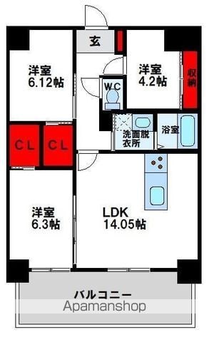 KSK南小倉コアプレイスの間取り写真
