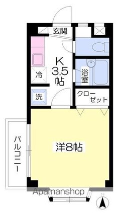 Ａｌｃａｚａｒ　Ｄｏｇｏ[1K/24.43m2]の間取図