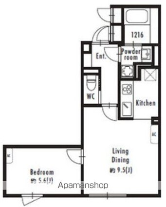 ＧＲＡＮ　ＰＡＳＥＯ駒場東大前[1LDK/40.4m2]の間取図