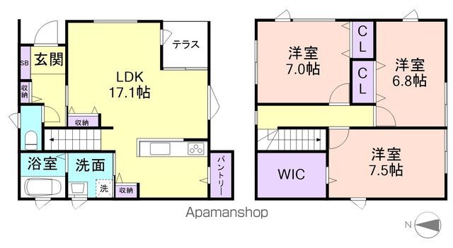 和歌山市津秦の戸建ての間取り