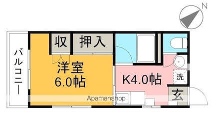 セレクト高須[1K/21.78m2]の間取図