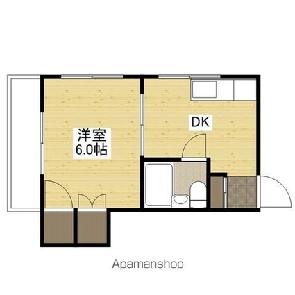 ＶＩＬＬＡ三篠[1DK/21.45m2]の間取図