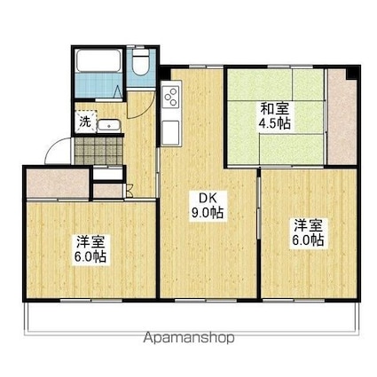 メゾン久米１号棟[3DK/48.6m2]の間取図
