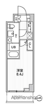 ジェノヴィア新高島平スカイガーデン[1K/26.01m2]の間取図