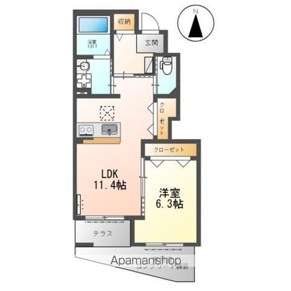 ＬｕＬｕ　Ａｉｎａ（ルルアイナ）[1LDK/44.83m2]の間取図