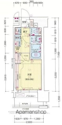 プレサンス京橋GREEN YARDレアルテの間取り写真