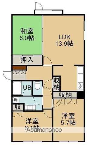 シャトーム若松町の間取り写真
