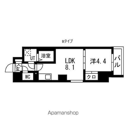 ＴＲＡＤＩＳ秋葉原[1LDK/32.41m2]の間取図