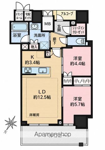 ジオタワー大阪十三の間取り写真
