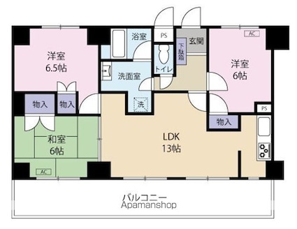 アルカディア曳馬[3LDK/70.2m2]の間取図