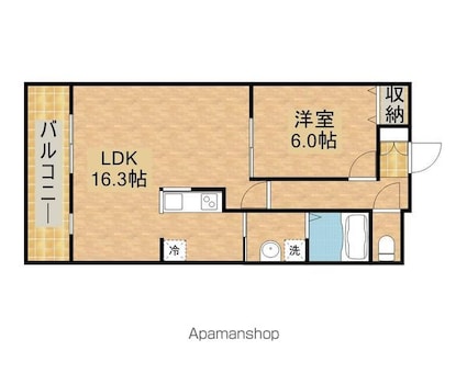 東京都立川市高松町３丁目[1LDK/49.47m2]の間取図