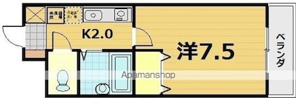 アムフルース２[1K/24m2]の間取図
