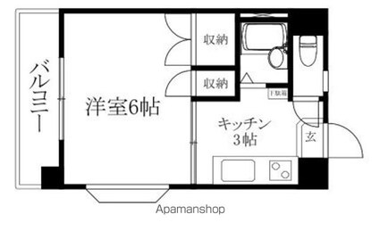 エミグランド清水町[1K/24m2]の間取図