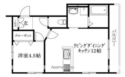 ＭＫＯ中須賀Ｂ[1LDK/41.51m2]の間取図