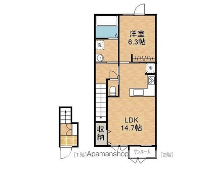 Ｆｉｏｔｔｏ（フィオット）[1LDK/55.05m2]の間取図