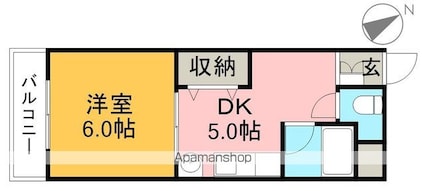 メイプル高須[1DK/27.56m2]の間取図
