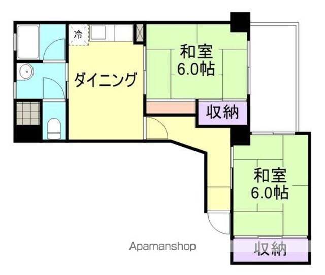 ＥＲＥＡ伏虎[2DK/51.4m2]の間取図