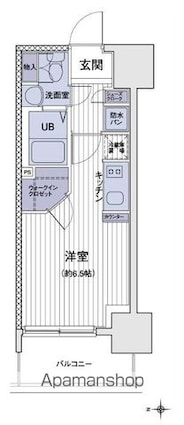 エスティメゾン大島[1R/22.2m2]の間取図