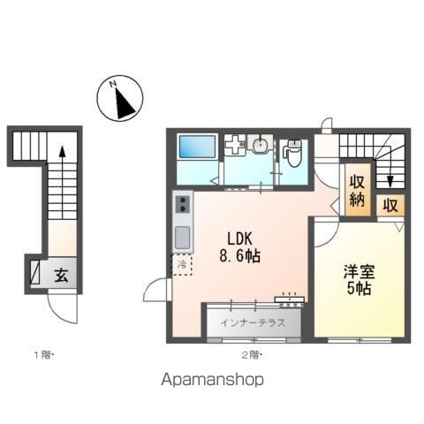 【小平市花小金井のアパートの間取り】