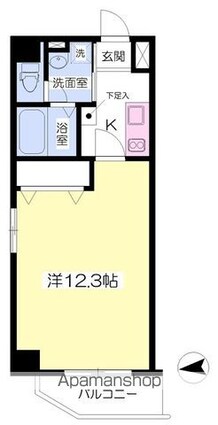 フォルテ本町Ⅲ[1K/34.5m2]の間取図