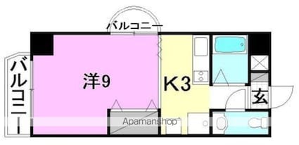 グリチネ・ドゥエ[1K/27.2m2]の間取図