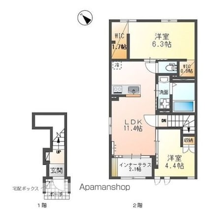 Ｃｒｏｓｓ　Ｔｅｒｒａｃｅ[2LDK/58.17m2]の間取図