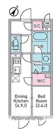デュオメゾン渋谷松濤[1DK/25.06m2]の間取図