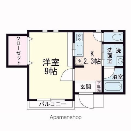 ストゥディオ・ローズマリー[1K/33m2]の間取図