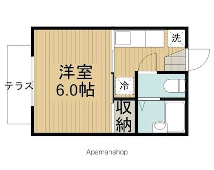 グリーンヒルＢ[1K/19.8m2]の間取図