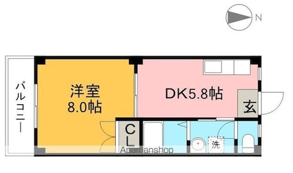 ＣＯＺＹ　ＣＯＵＲＴ[1DK/29.8m2]の間取図