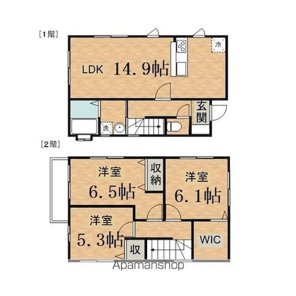 グランソフィアレイリー　Ｃ[3LDK/76.59m2]の間取図