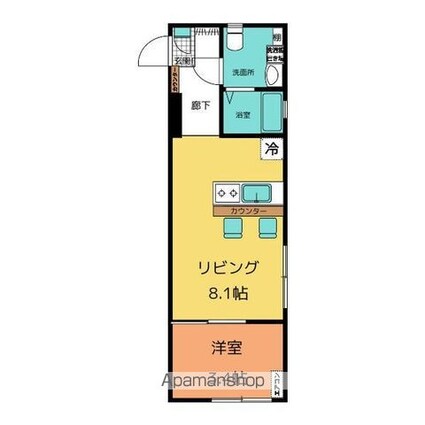 グランイニシオ徳川[1LDK/29.7m2]の間取図