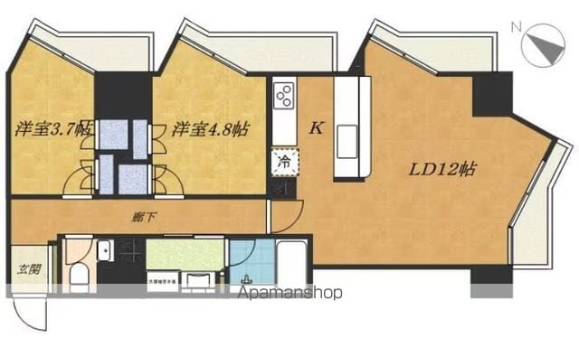 セルベコート立川 2F-4 ｜ 東京都立川市高松町２丁目26-8（賃貸マンション2LDK・2階・62.05㎡） その2