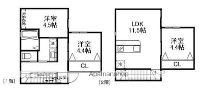 ユニキューブ美崎町[3LDK/63.34m2]の間取図