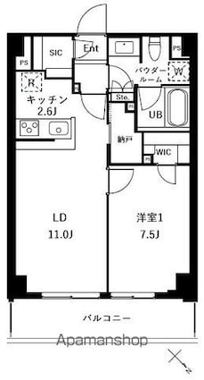 ザ・ケンジントン・レジデンスときわ台[1LDK/51m2]の間取図
