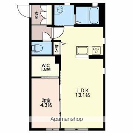 シャーメゾンＴＮ[1LDK/42.8m2]の間取図