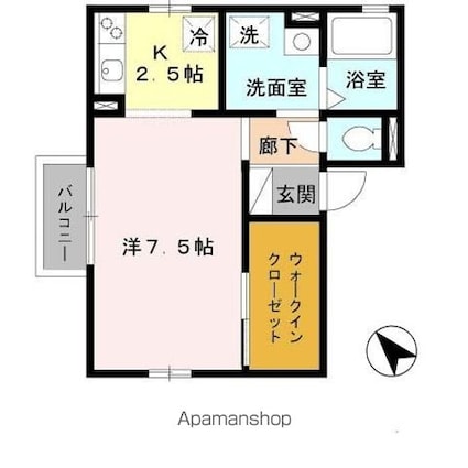 カルム・ロジュマンⅡ[1K/30.63m2]の間取図