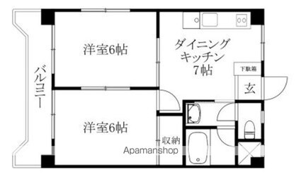 プレジデント矢野[2DK/38.88m2]の間取図