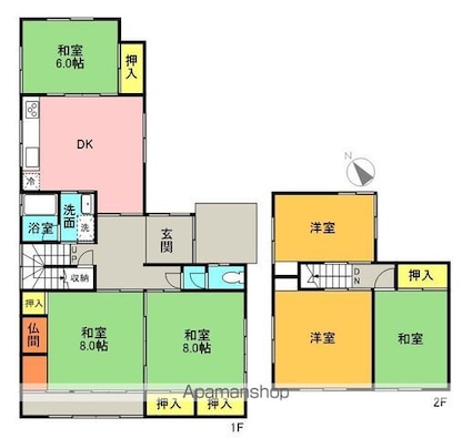 坂出市福江町６ＤＫ戸建[6DK/138.17m2]の間取図