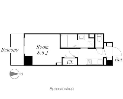 Ｂｒｉｇｈｔ　Ｇａｔｅ　名古屋[1K/27.61m2]の間取図