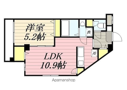 プリファード幕張[1LDK/37.5m2]の間取図