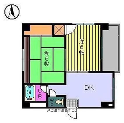 大森フラット室町[2DK/36m2]の間取図