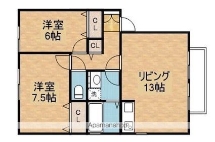 セヴェルＳｅｔａⅡ[2LDK/61.78m2]の間取図