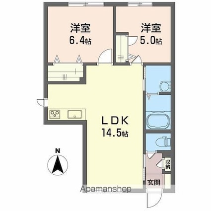 ｃｕｒａｒ・Ｓ[2LDK/55.08m2]の間取図