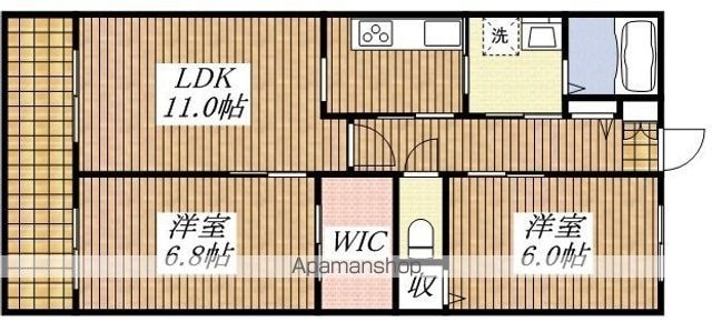 東京都立川市上砂町１丁目[2LDK/60.5m2]の間取図