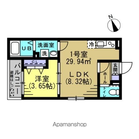 ベルシャンテ新松戸 101｜千葉県松戸市新松戸北２丁目(賃貸アパート1LDK・1階・29.94㎡)の写真 その2