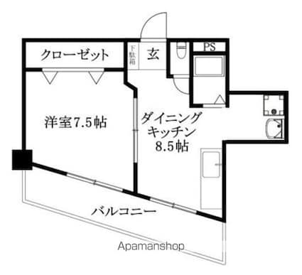 ハイツ立花[1DK/32m2]の間取図