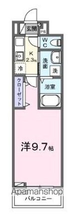 Ｗｅｓｔ　Ｐｒｉｍａｒｙ[1K/28.87m2]の間取図